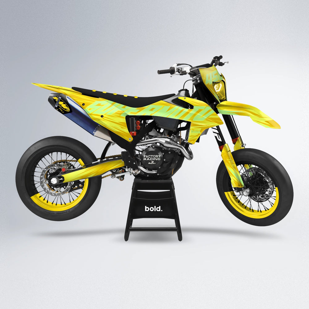 GEBEL V5 supermoto graphics kit in Yellow