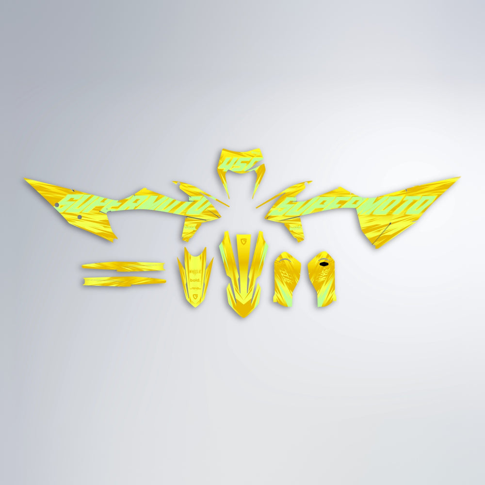 GEBEL V5 graphics kit parts layout in Yellow
