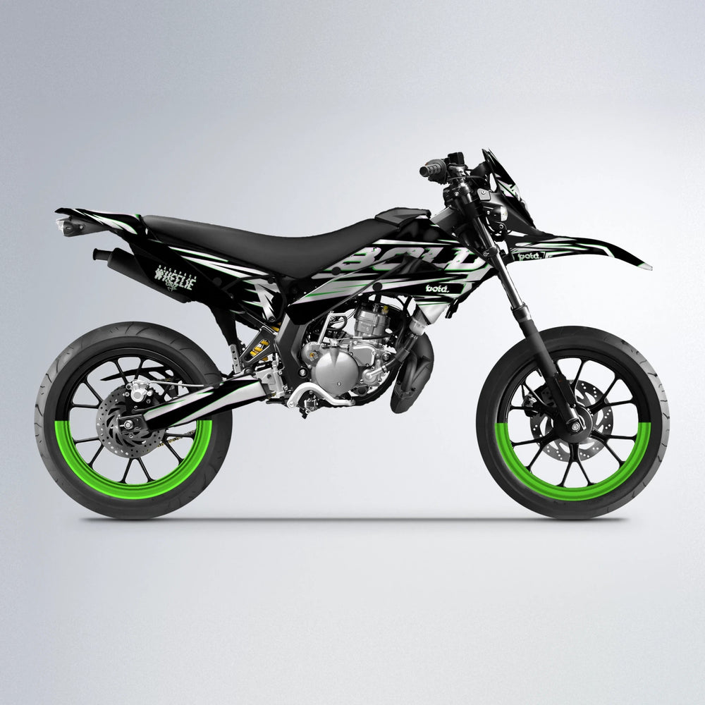 GLITCH Derbi Senda supermoto graphics kit in Green