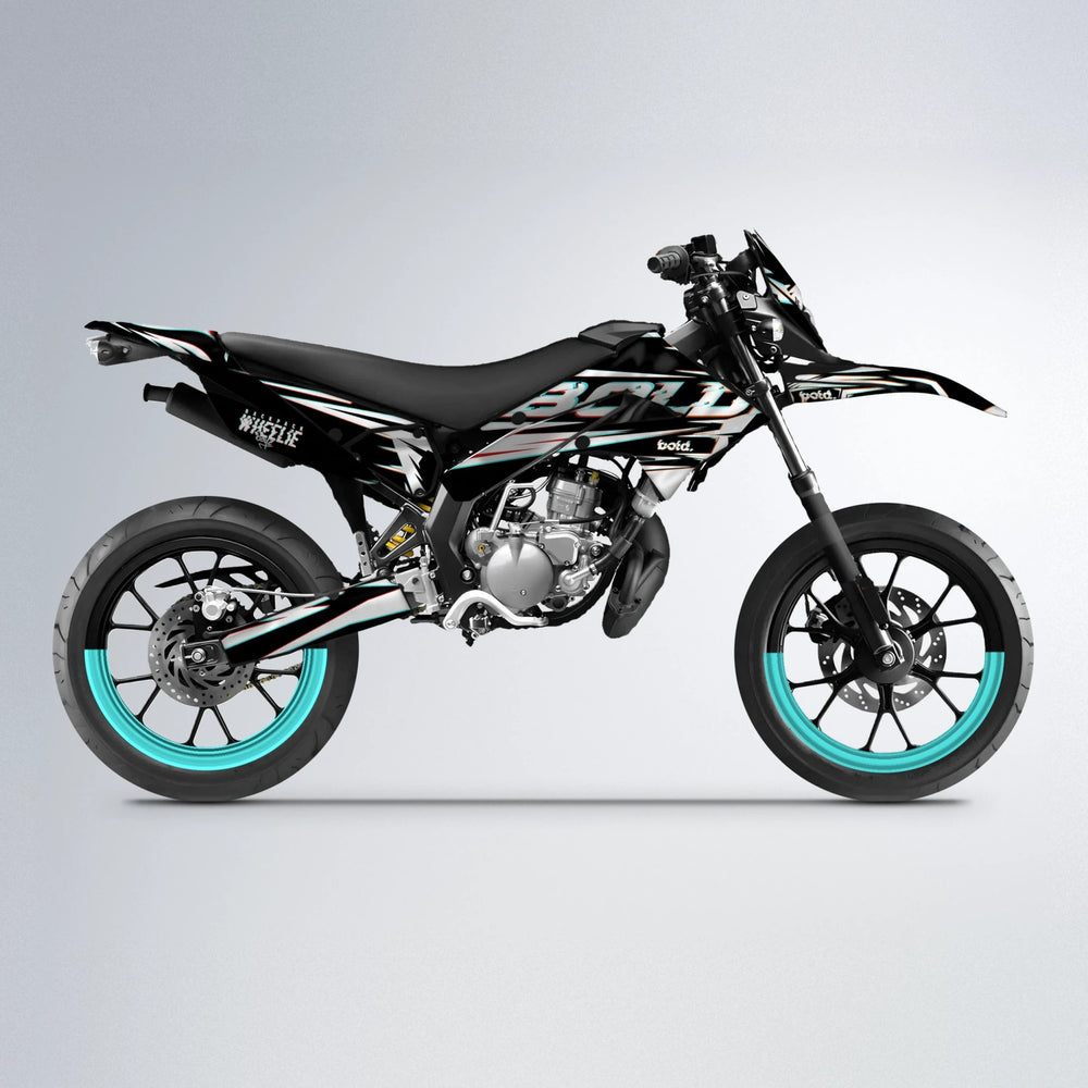 GLITCH Derbi Senda supermoto graphics kit in Red & Orange