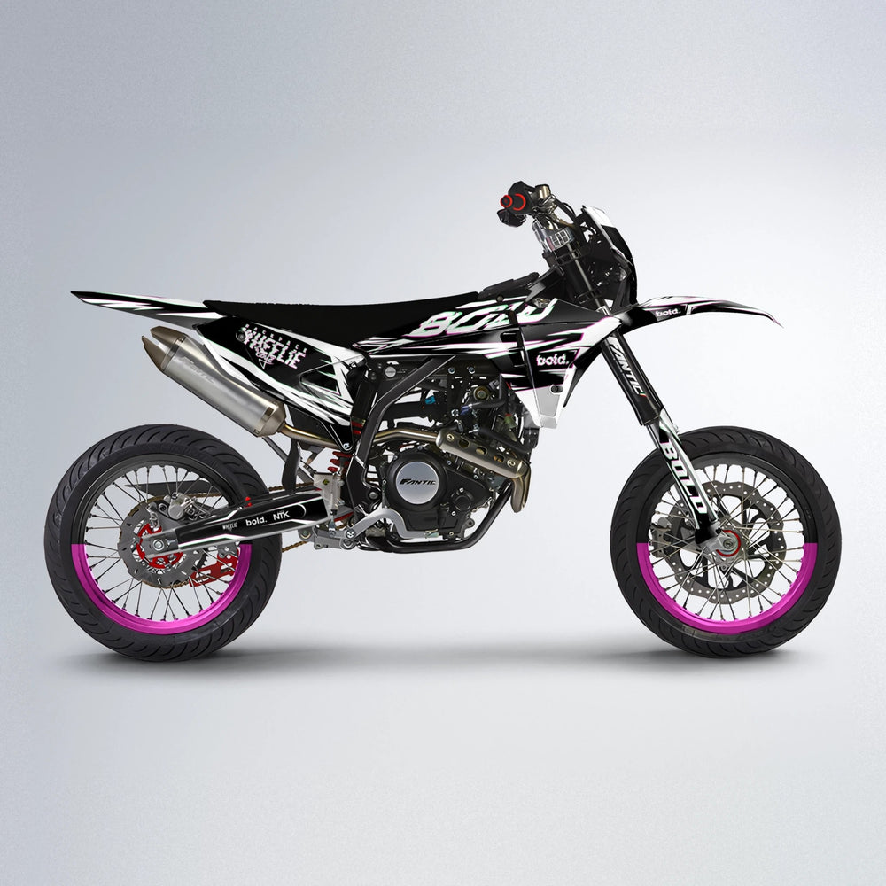 GLITCH Fantic supermoto graphics kit in Pink