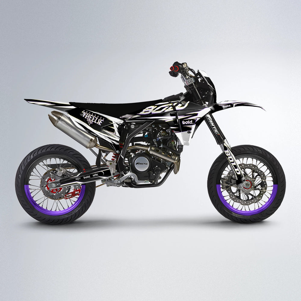 GLITCH Fantic supermoto graphics kit in Purple