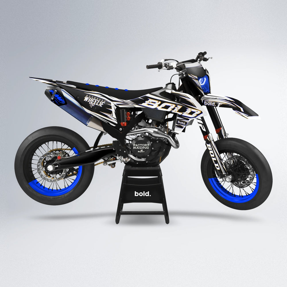 GLITCH supermoto graphics kit in Blue