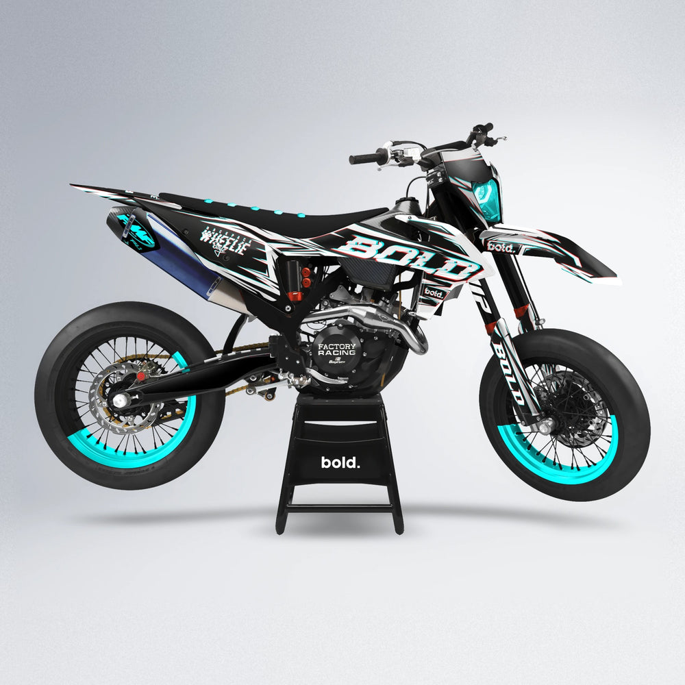 GLITCH supermoto graphics kit in Custom Colour
