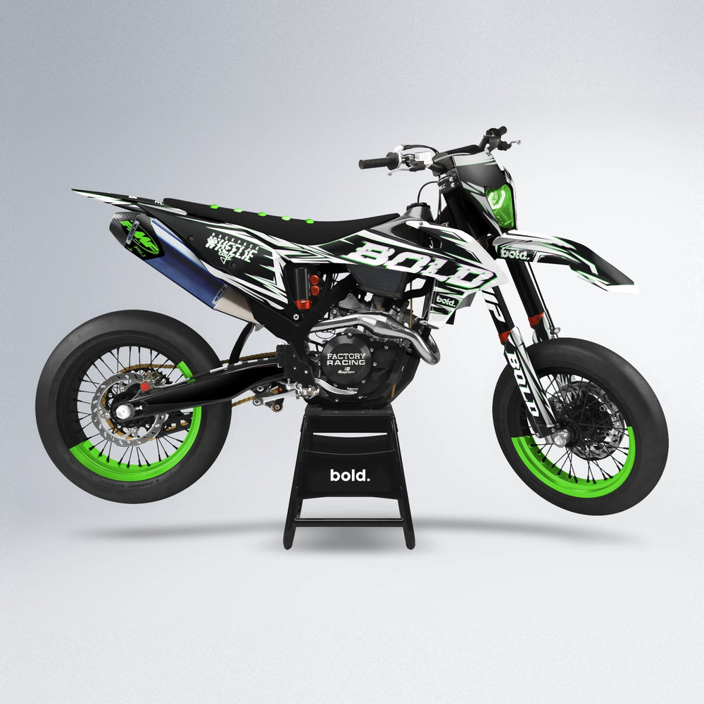 GLITCH supermoto graphics kit in Green