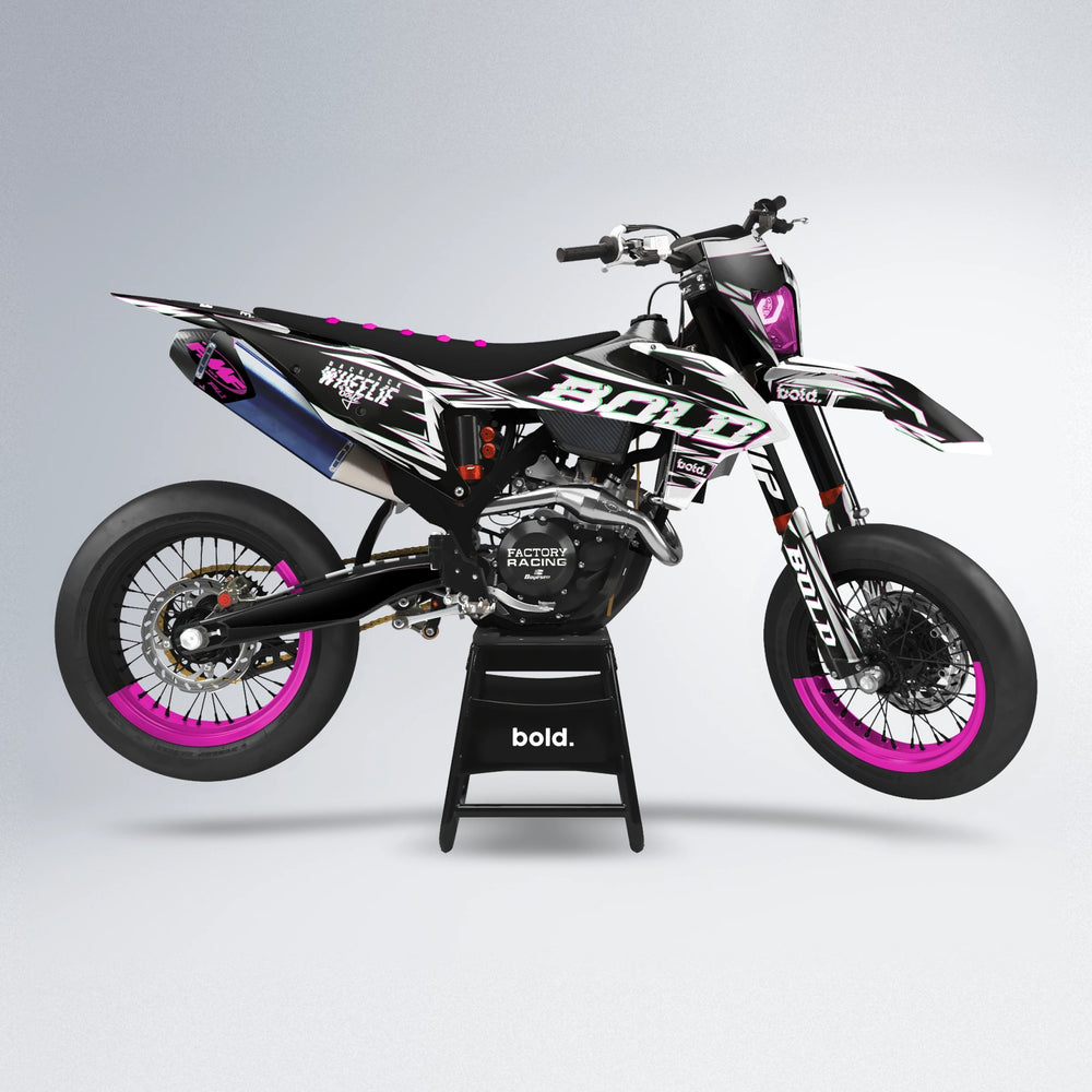 GLITCH supermoto graphics kit in Pink
