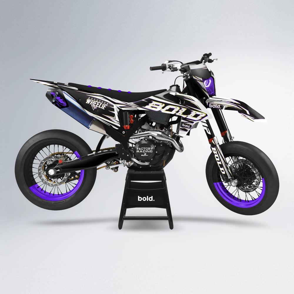 GLITCH supermoto graphics kit in Purple