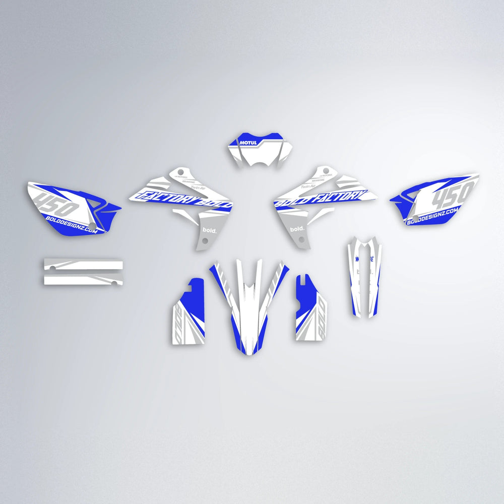 GLOBBY Rieju MRT graphics kit parts layout in Blue