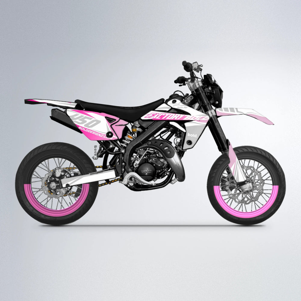 GLOBBY Rieju MRT supermoto graphics kit in Flamingo