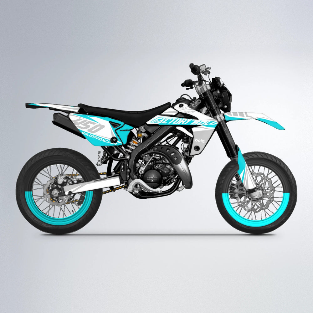 GLOBBY Rieju MRT supermoto graphics kit in Teal