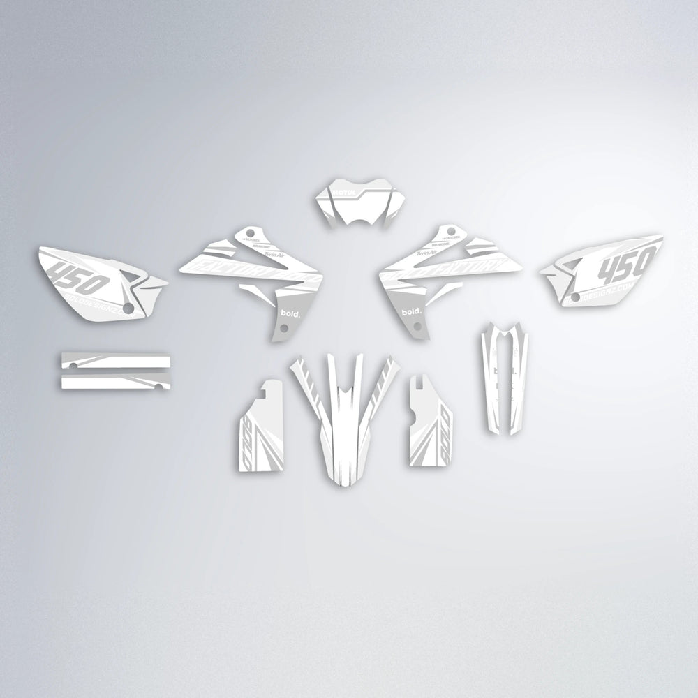 GLOBBY Rieju MRT graphics kit parts layout in White