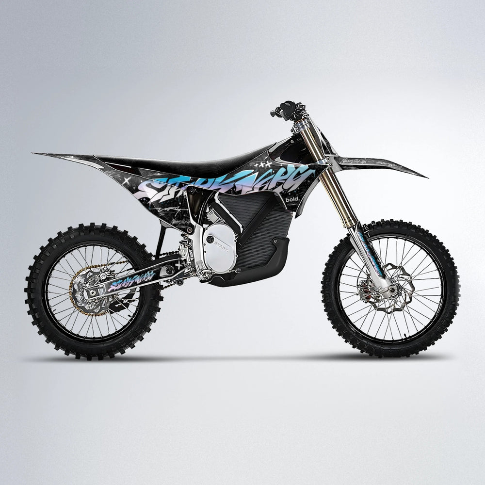 GRAFFITI Stark Varg MX motocross graphics kit in Light Blue & White