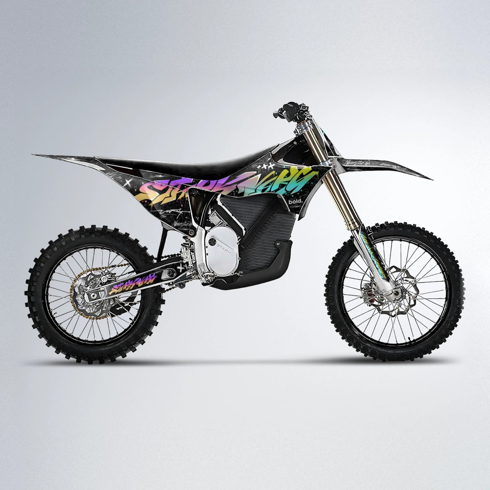 GRAFFITI Stark Varg MX motocross graphics kit in Purple & Yellow
