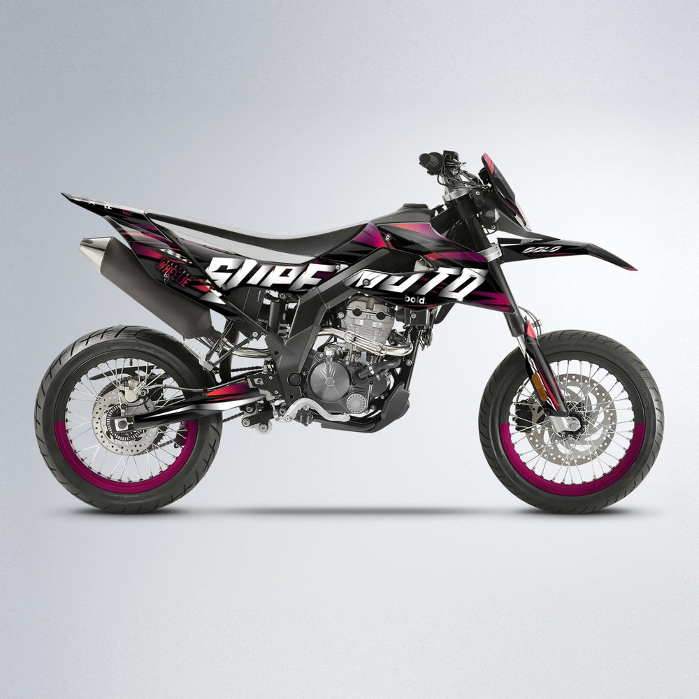HOLYHANSI Aprilia SX 125 supermoto graphics kit in Black & Red