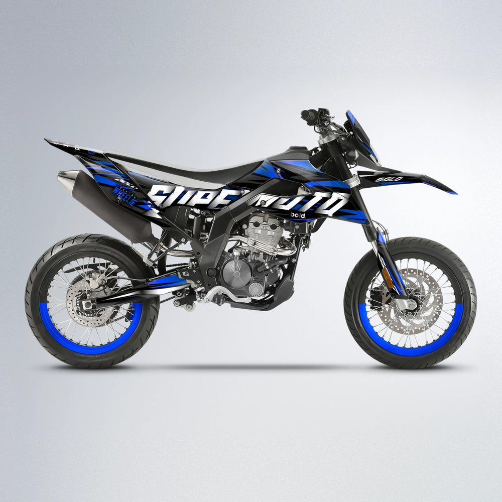 HOLYHANSI Aprilia SX 125 supermoto graphics kit in Blue