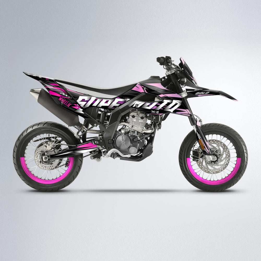 HOLYHANSI Aprilia SX 125 supermoto graphics kit in Flamingo