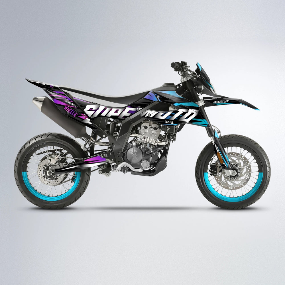 HOLYHANSI Aprilia SX 125 supermoto graphics kit in Pink & Light Blue