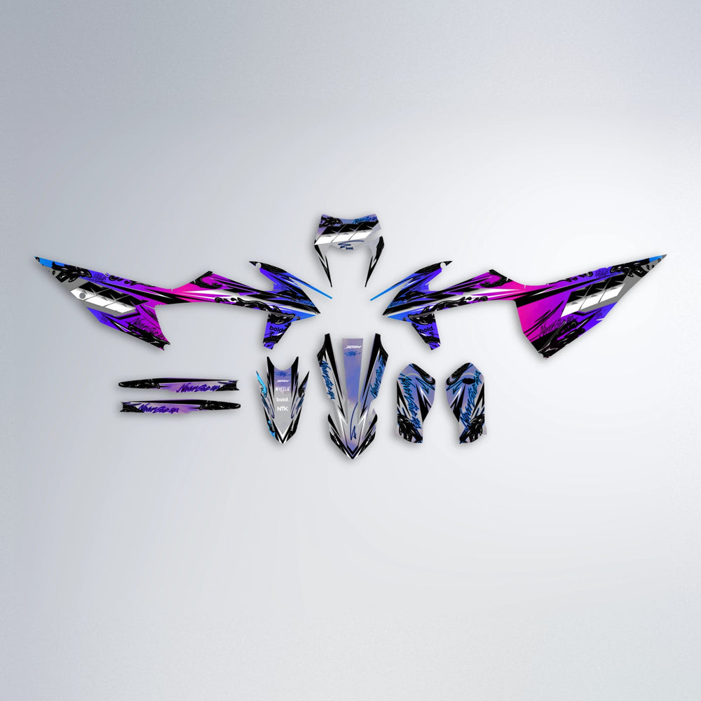 HYDRA graphics kit parts layout in Blue Purple Fade