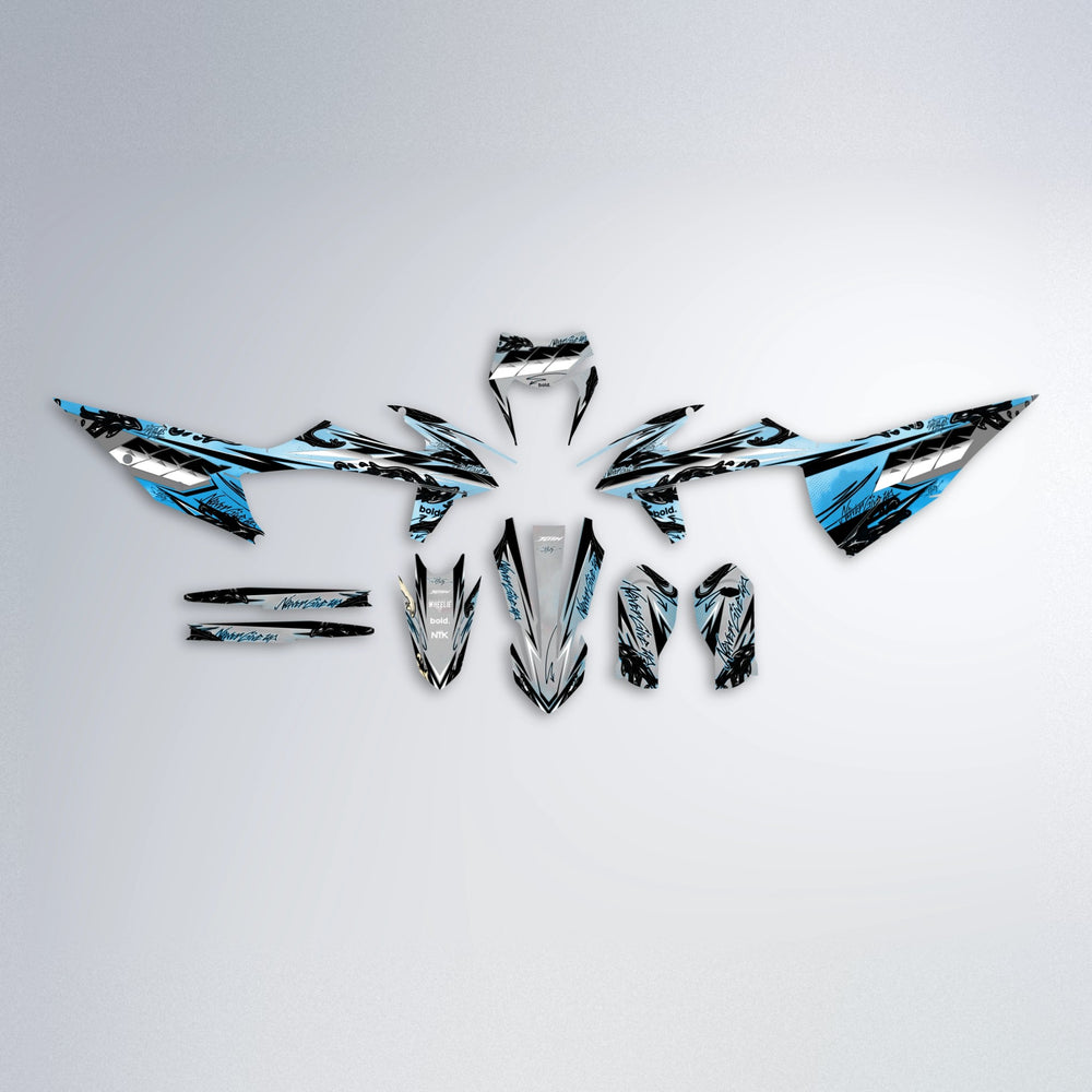 HYDRA graphics kit parts layout in Light Blue & White