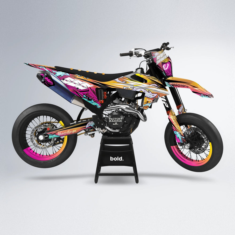 HYDRA supermoto graphics kit in Pink & Yellow