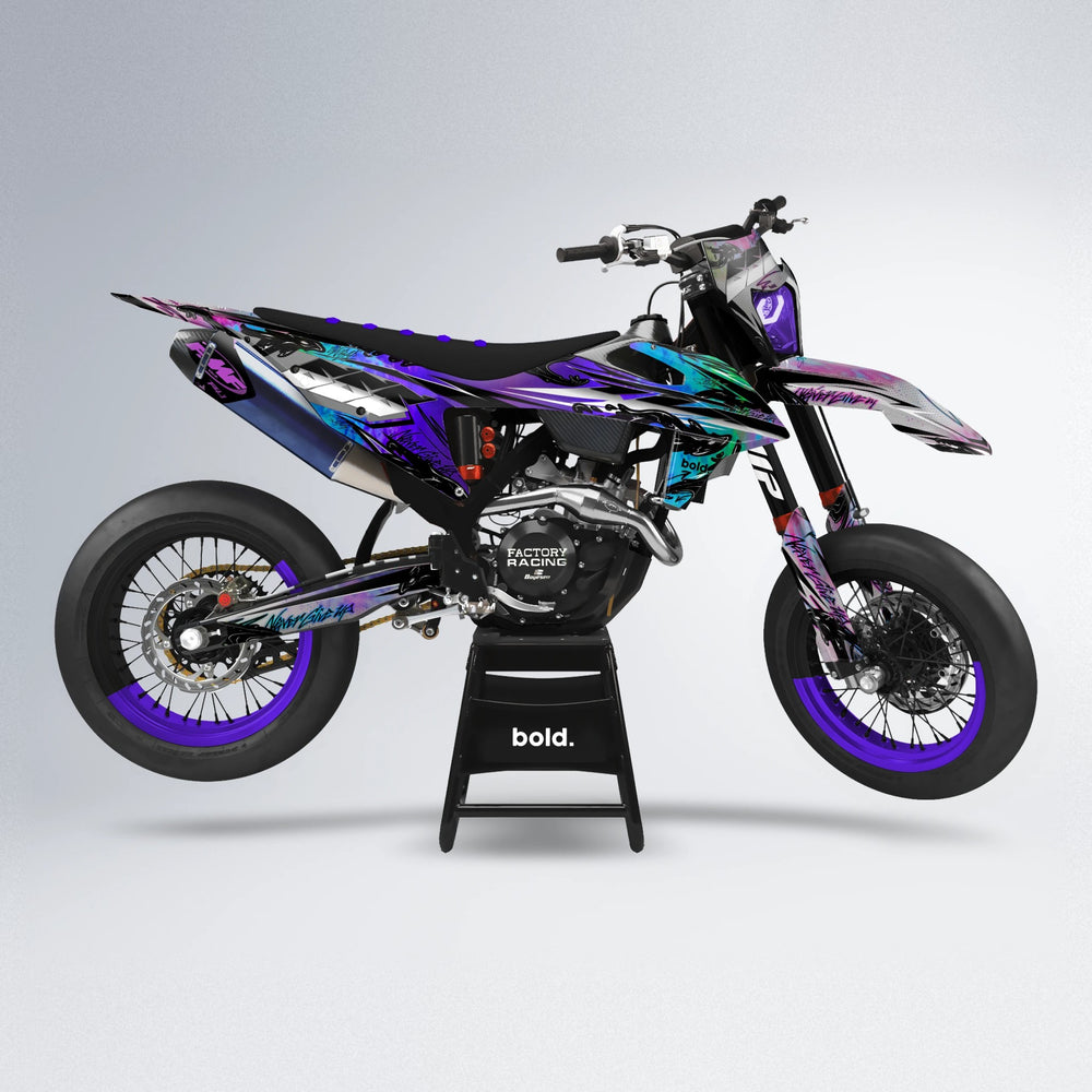 HYDRA supermoto graphics kit in Purple Holo