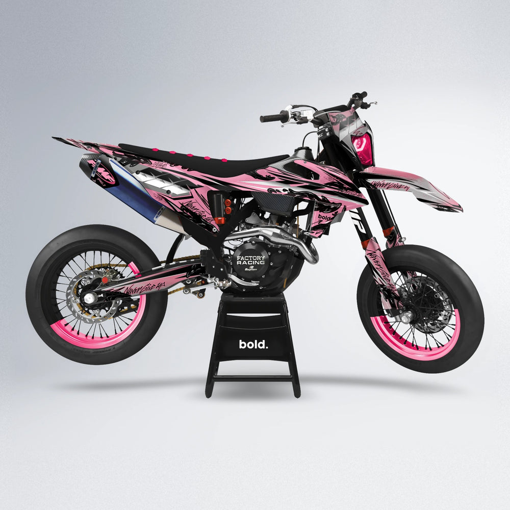 HYDRA supermoto graphics kit in Sakura Pink