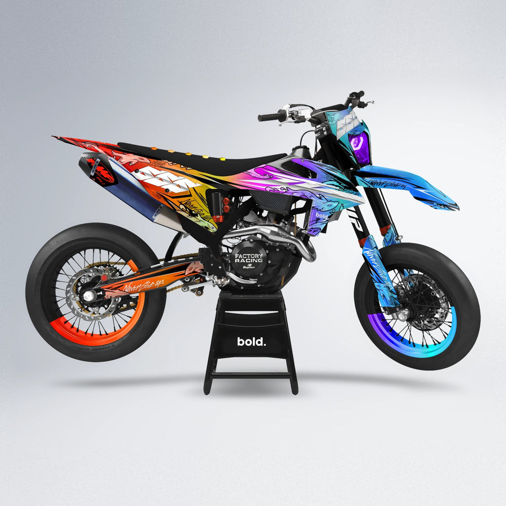 HYDRA supermoto graphics kit in Sunset Fade