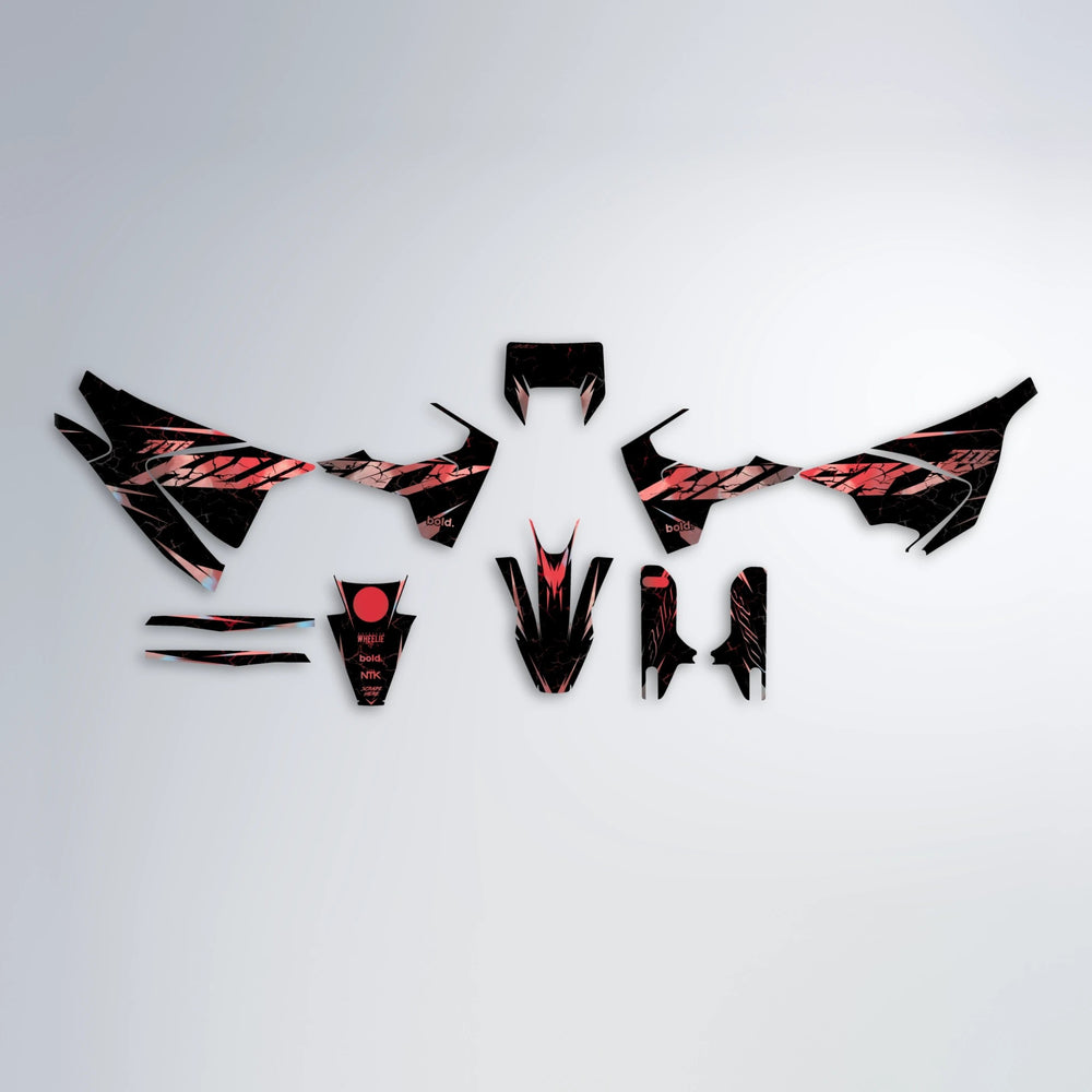 HYPER Husqvarna 701 graphics kit parts layout in Black & Red