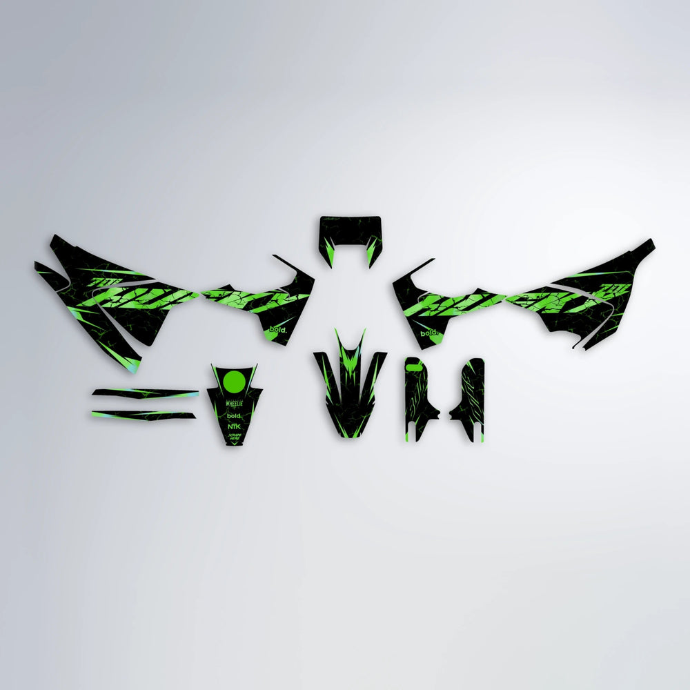 HYPER Husqvarna 701 graphics kit parts layout in Green