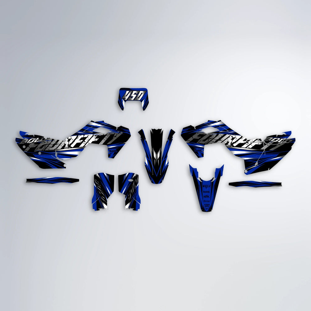 HYPER Husqvarna FE/TE graphics kit parts layout in Custom Colour