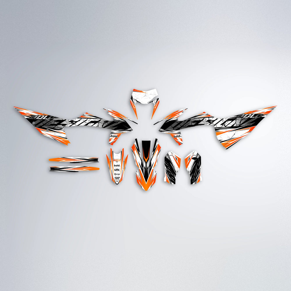 HYPER graphics kit parts layout in Orange