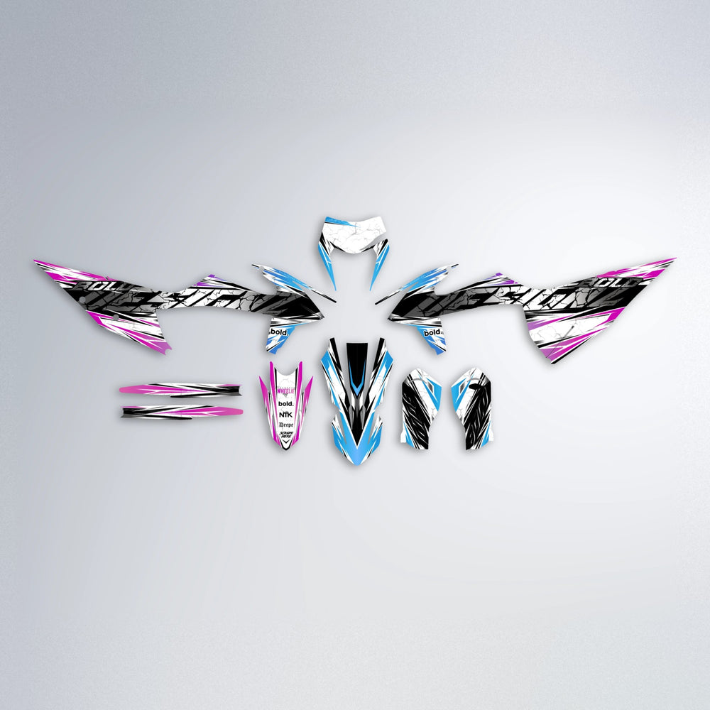 HYPER graphics kit parts layout in Pink & Light Blue