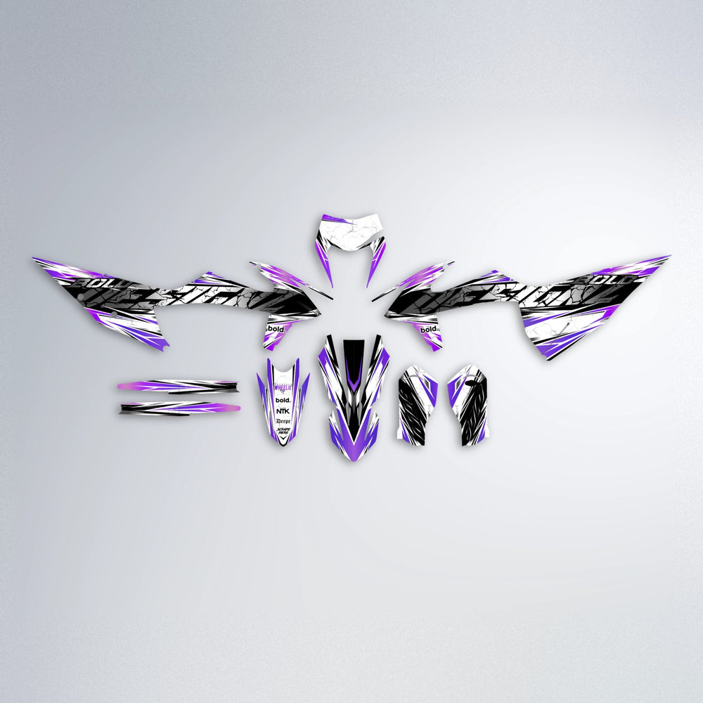 HYPER graphics kit parts layout in Purple Chrome