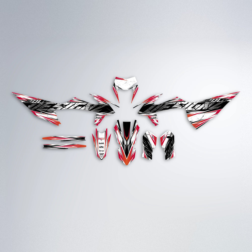 HYPER graphics kit parts layout in Red