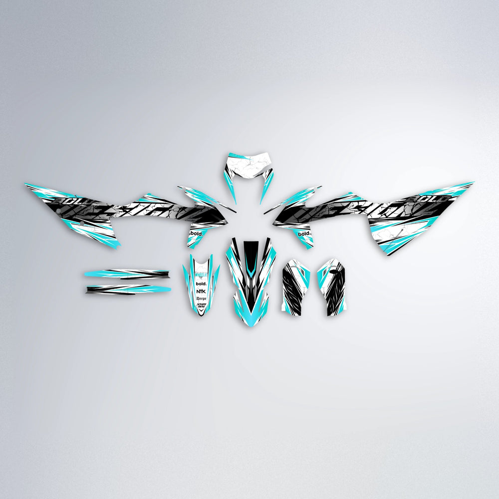 HYPER graphics kit parts layout in Teal