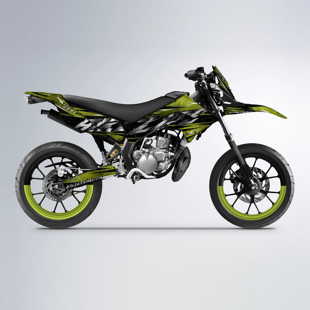 ILLUSION Derbi Senda supermoto graphics kit in Olive