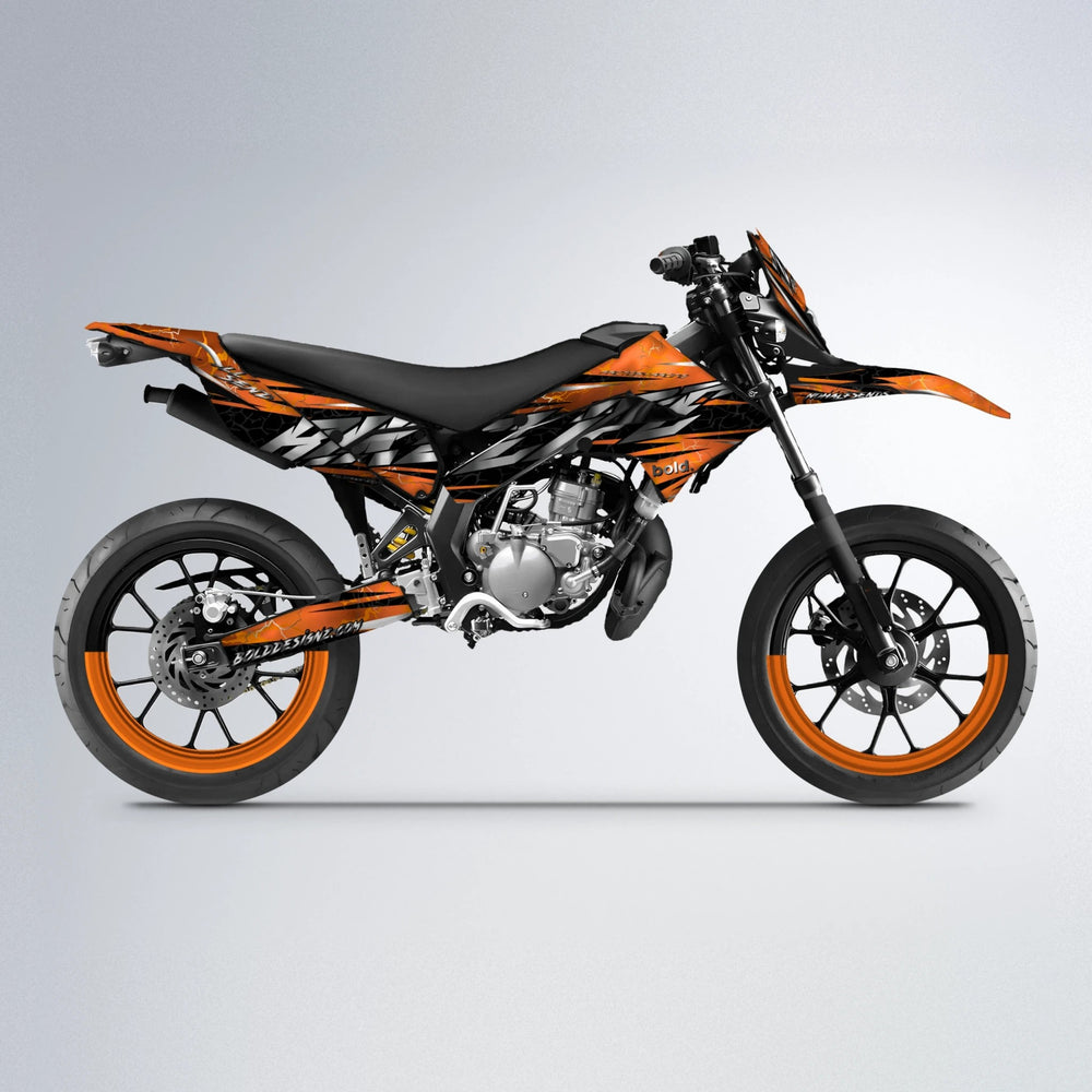 ILLUSION Derbi Senda supermoto graphics kit in Orange