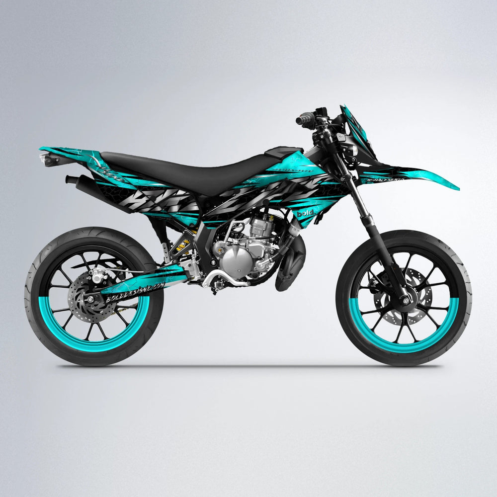 ILLUSION Derbi Senda supermoto graphics kit in Teal