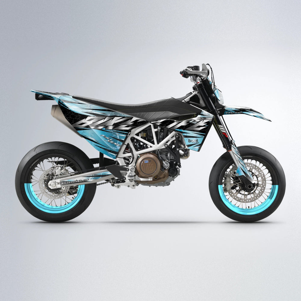 ILLUSION Husqvarna 701 supermoto graphics kit in Light Blue & White