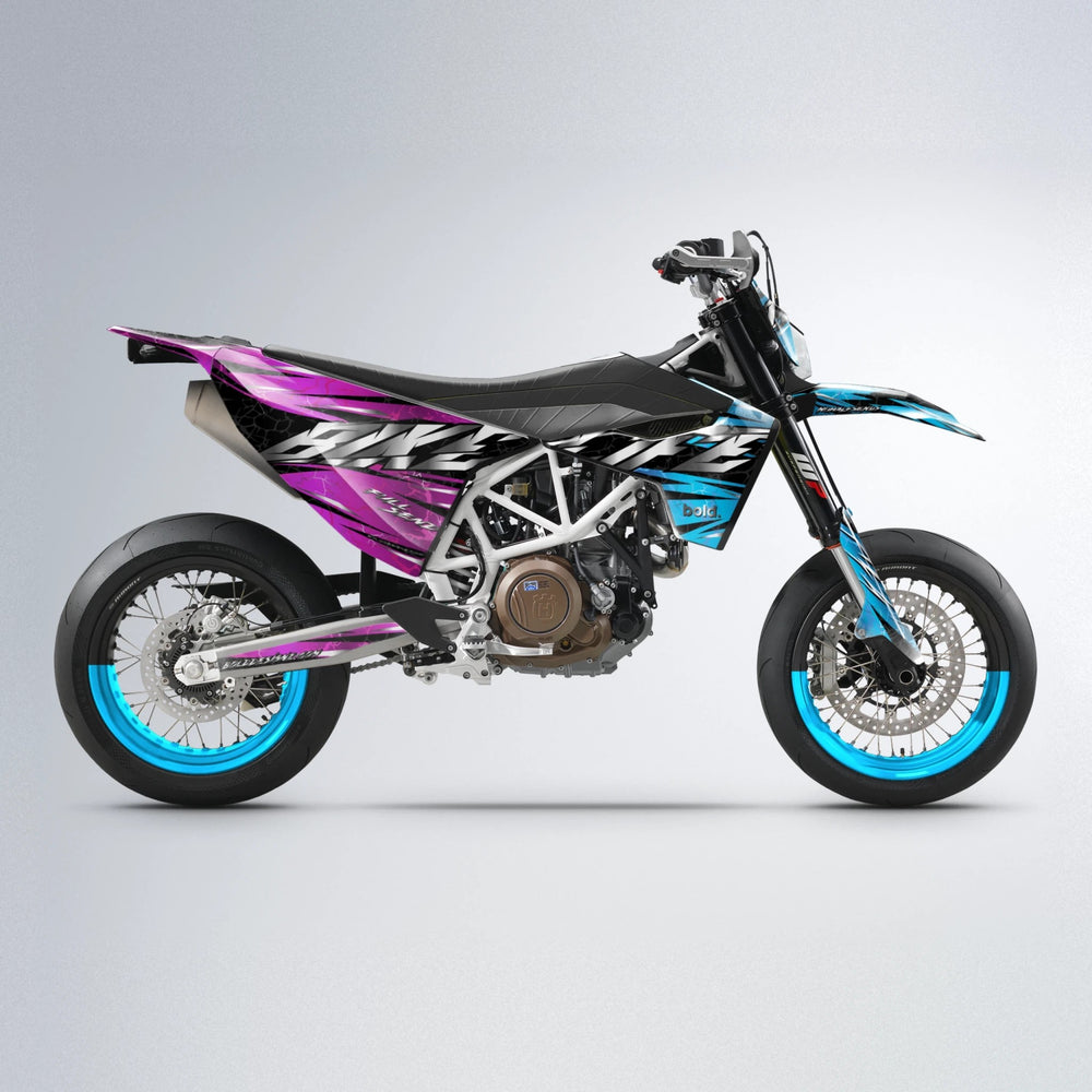 ILLUSION Husqvarna 701 supermoto graphics kit in Pink & Light Blue
