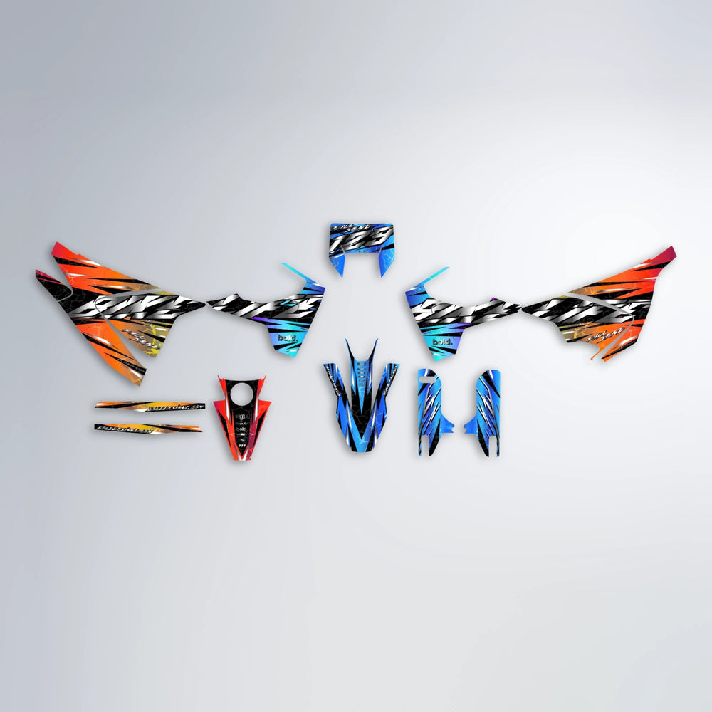 ILLUSION Husqvarna 701 graphics kit parts layout in Sunset Fade