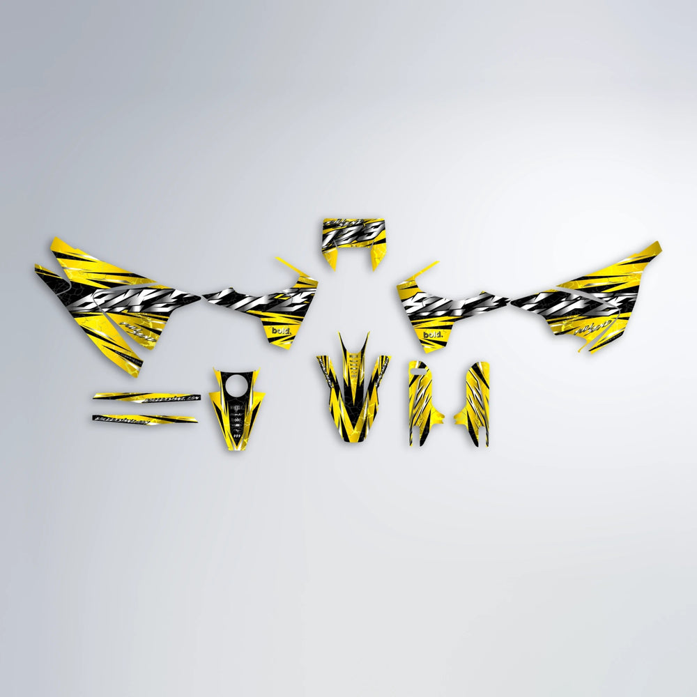 ILLUSION Husqvarna 701 graphics kit parts layout in Yellow