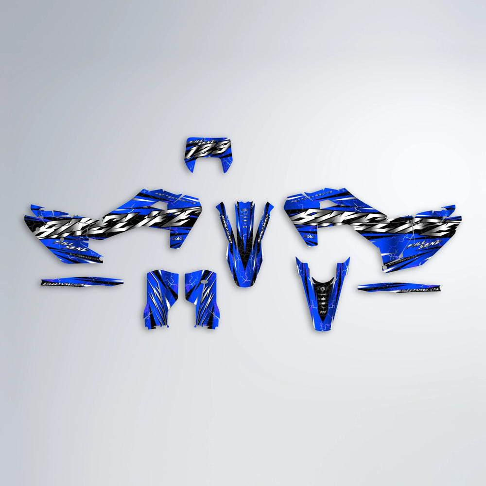 ILLUSION Husqvarna FE/TE graphics kit parts layout in Blue