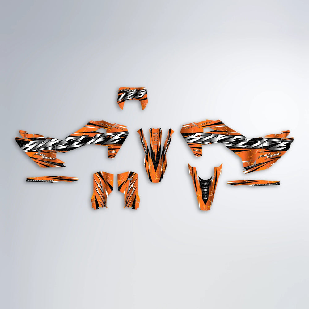 ILLUSION Husqvarna FE/TE graphics kit parts layout in Orange