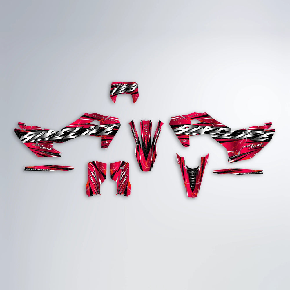 ILLUSION Husqvarna FE/TE graphics kit parts layout in Red