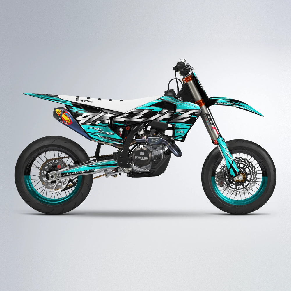 ILLUSION Husqvarna FE/TE supermoto graphics kit in Teal