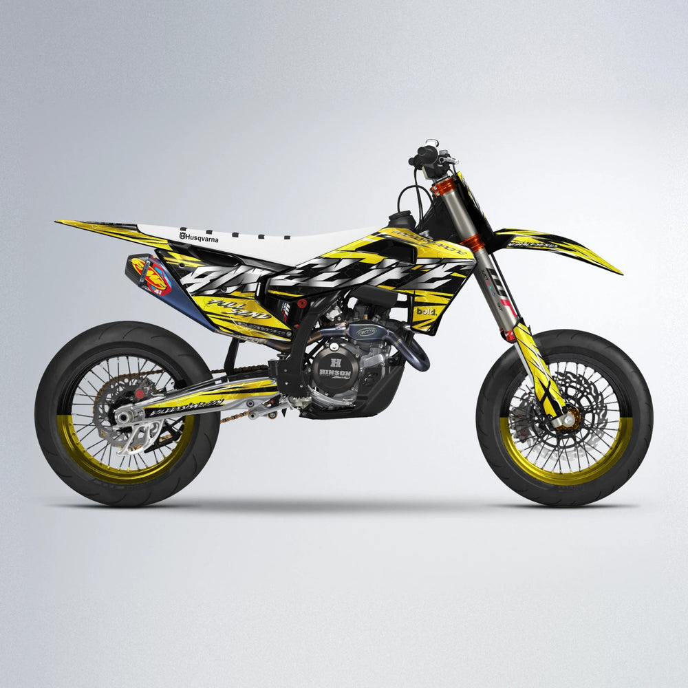 ILLUSION Husqvarna FE/TE supermoto graphics kit in Yellow