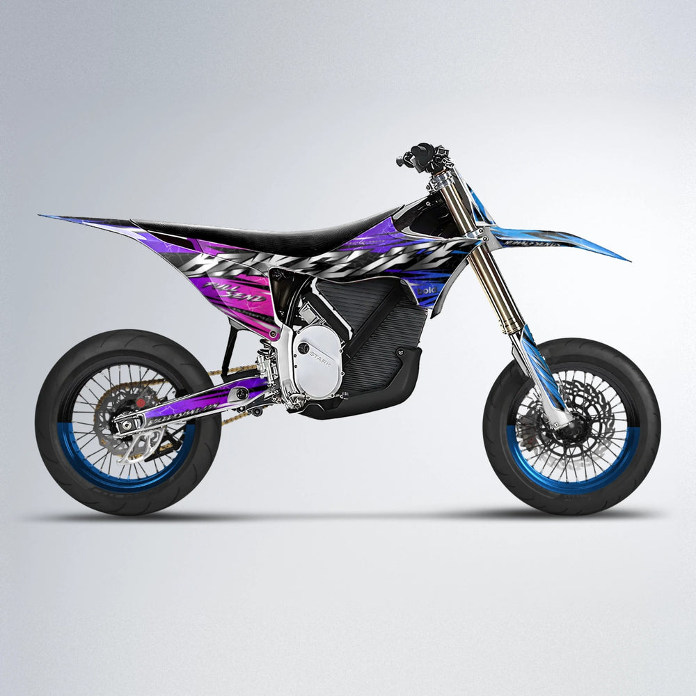 ILLUSION Stark Varg SM supermoto graphics kit in Blue Purple Fade
