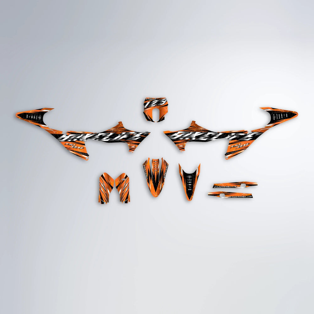 ILLUSION Stark Varg SM graphics kit parts layout in Orange