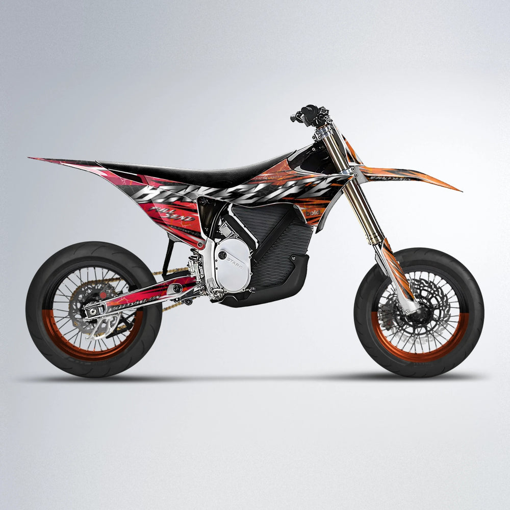ILLUSION Stark Varg SM supermoto graphics kit in Red & Orange